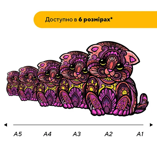 Пазл деревянный Сказочный Котенок, А4, Картонная коробка 100 элементов - фото 2