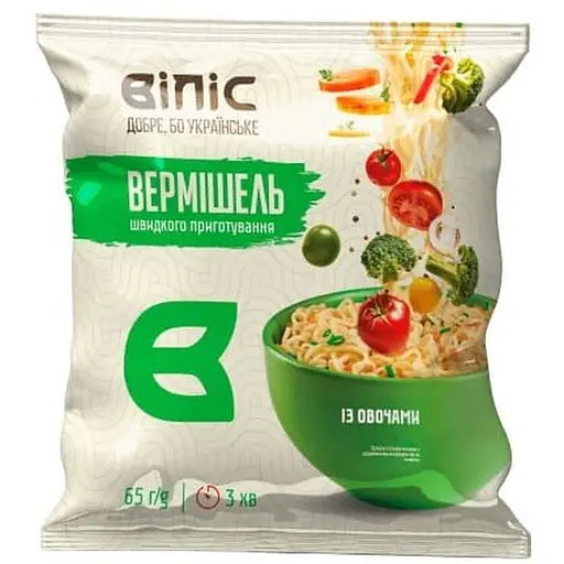 Вермишель быстрого приготовления Виллис со вкусом овощей 65 г - фото 1