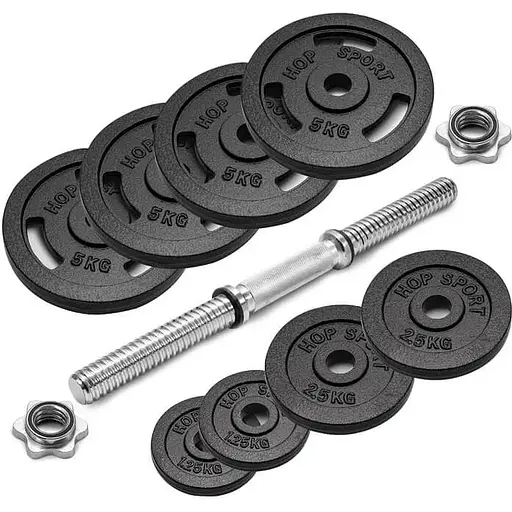 Гантеля металлическая Hop-Sport New 30кг с перчатками - фото 7