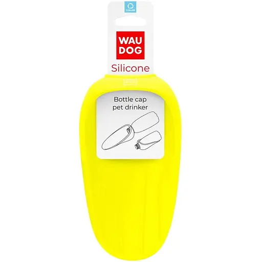 Поилка-насадка на бутылку Waudog Silicone 165х90 мм желтый