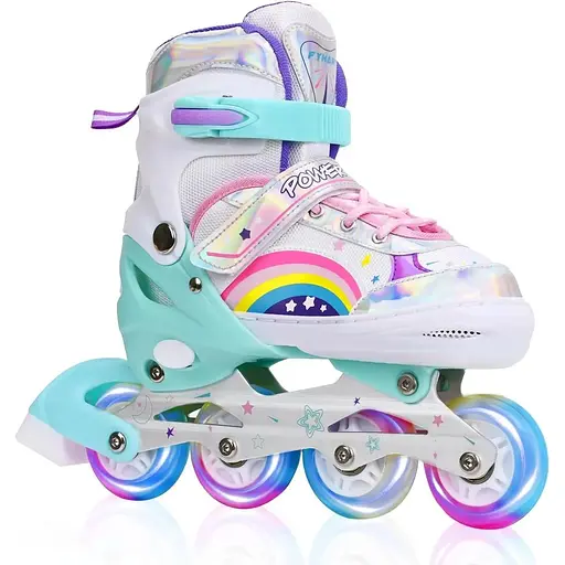 Регульовані дитячі роликові ковзани FYHART для дівчаток, початківців, маленьких дітей розмір С