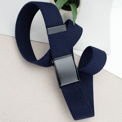 Ремень-резинка мужской на зажиме PS-40023 (115 см) синий плетеный - фото 2