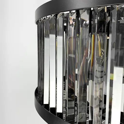 Люстра черная с графитовыми пластинами Ø 60 см Ст. MJ 160-600 BK Line F - фото 7