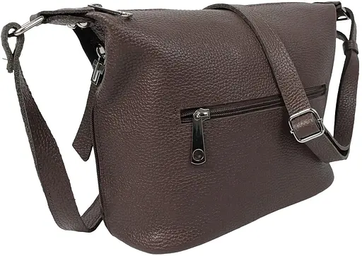 Женская сумка из натуральной кожи и замши Borsacomoda темно-коричневая sum0028738 - фото 4