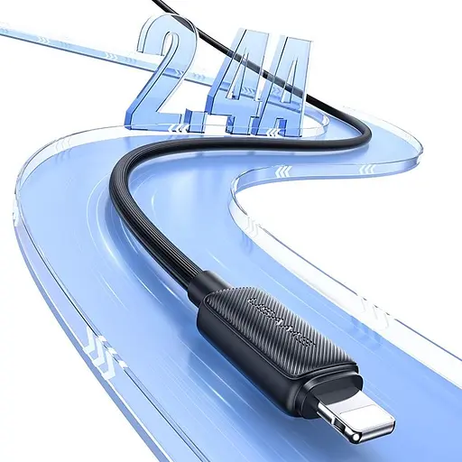 Кабель Usams US-SJ689 USB-A to Lightning 2.4A 1m Black (SJ689USB01) [138996] - фото 6