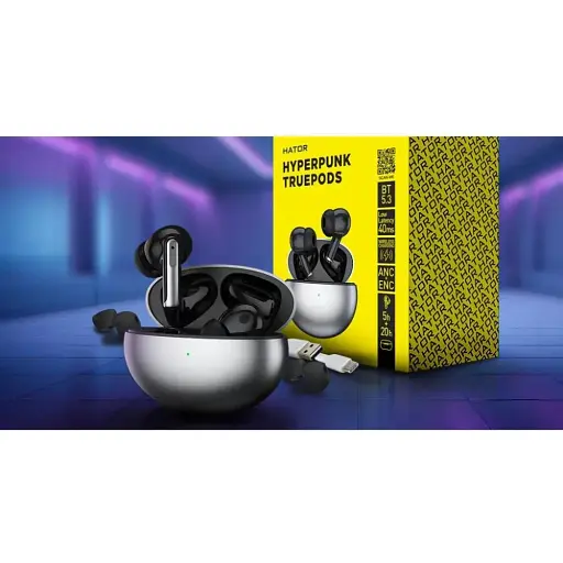 Навушники TWS Hator Hyrerpunk Truepods Black (HTA-430) - фото 2