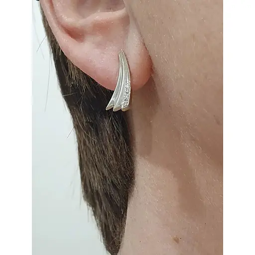 Золотые серьги с бриллиантами. 942328 - фото 5