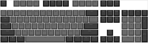 Набір кейкапів Dark Project PBT KS-46 ENG/UA/RU (DP-KS-0046) чорно-сірі - фото 1