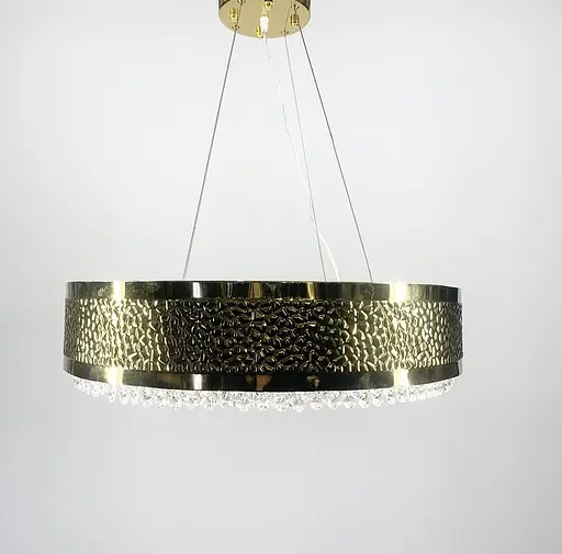 Неймовірна дизайнерська люстра у золотому каркасі із кришталиками Ø 80 см | Арт. D 7300-800 GD | Line F - фото 6