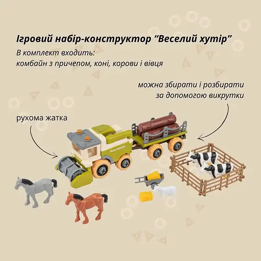 Игровой набор Otamanko Веселый хутор комбайн с прицепом - фото 5