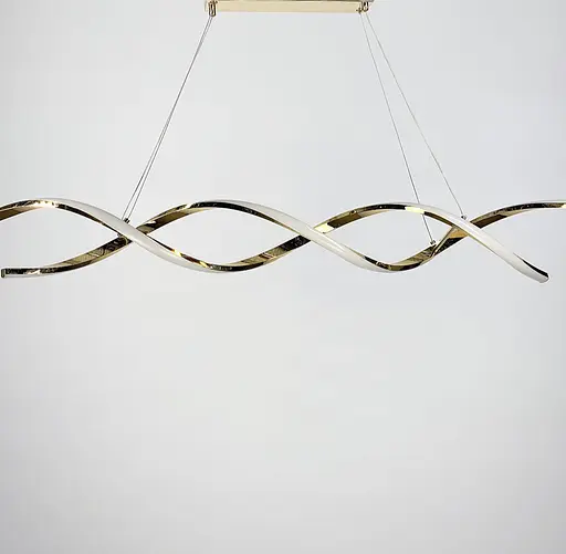 Видовжена люстра Gemo Led у золотому корпусі у двох розмірах Line.F Довжина 120 см - фото 7