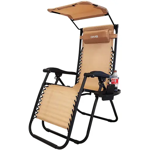 Розкладне садове крісло шезлонг DMS GLS-120B Dark beige - фото 1