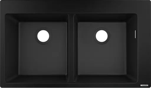 Кухонная мойка Hansgrohe S510-F770 770x510 на две чаши 370/370 Graphiteblack 43316170, Черный - фото 1