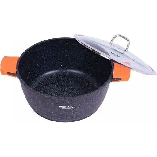Каструля Bohmann BH 7350-36 MRB з антипригарним покриттям, подвійним дном з литого алюмінію з кришкою - фото 1