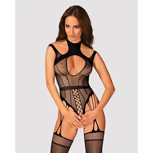 Ажурный бодистокинг с отверстиями Obsessive Bodystocking G327 Black S/M/L, черный - фото 2