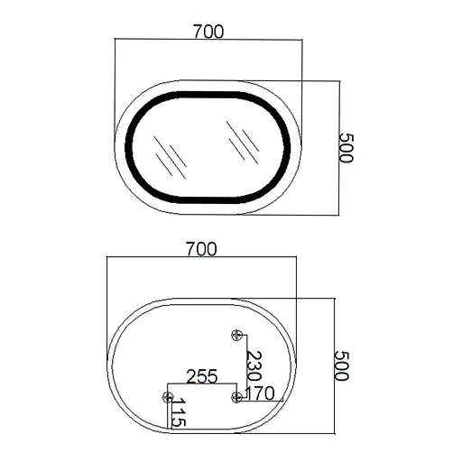 Дзеркало Qtap Gemini 500x700 з LED-підсвічуванням Touch, з антизапотіванням, з димером температури кольору (3000-6500K) Reverse QT2578R5070 - фото 2