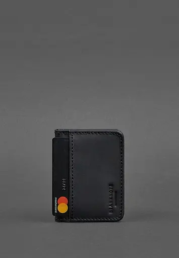 Кожаная обложка для ID-паспорта и водительского заседания 4.1 черная Crazy Horse с гербом - фото 5