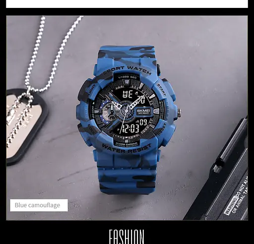 Наручний годинник чоловічий 1688CMBU Camo Blue Skmei acs0030625 - фото 3