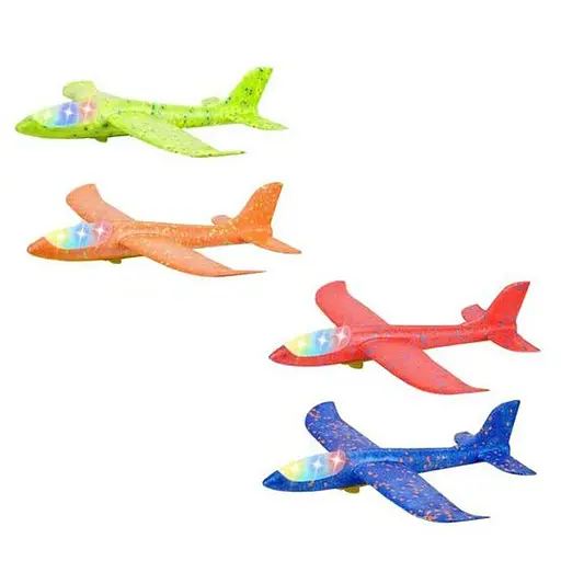 Планер, самолёт-запускалка M 50439, со светом, 47 см, Цена за 1 шт, в пакете (6900077504392) МИКС - фото 1