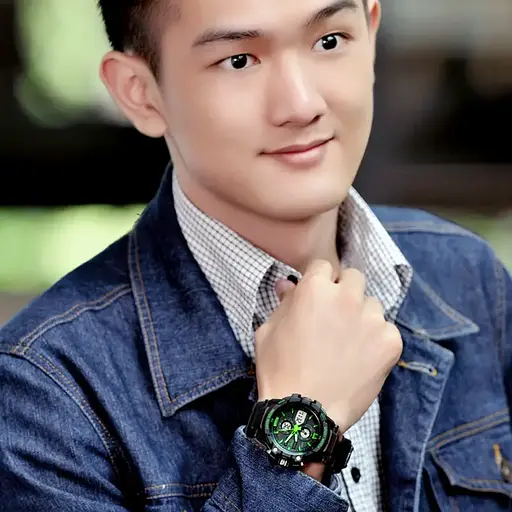 Чоловічий спортивний годинник Skmei 0990 Resist Чорний із зеленим - фото 4