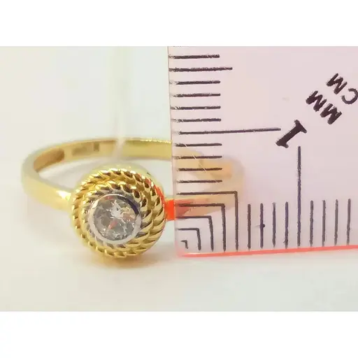 Золоте кільце Харківська ювелірна фабрика з фіанітом. 700376-Рр ЄВРО 17,5 - фото 6