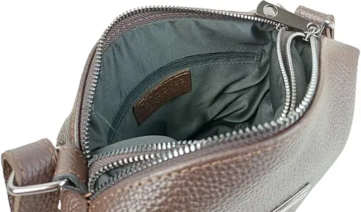 Женская наплечная кожаная сумка Borsacomoda темно-коричневая sum0028722 - фото 9