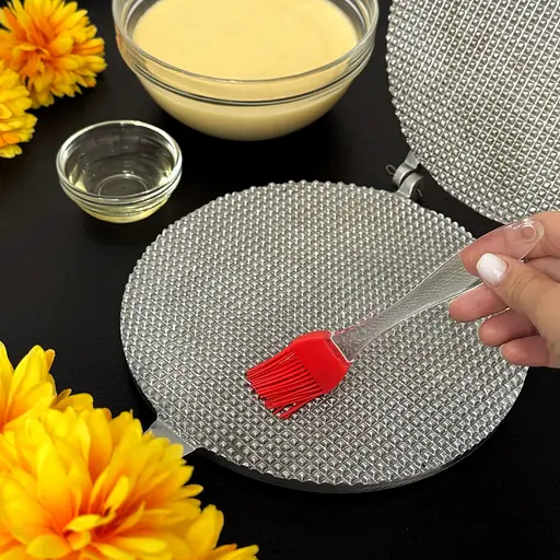 Вафельниця пірамідка форма для випічки вафельних коржів для тортових вафель на плиті Ø 18 см зі знімними ручками, RS 87765 - фото 5