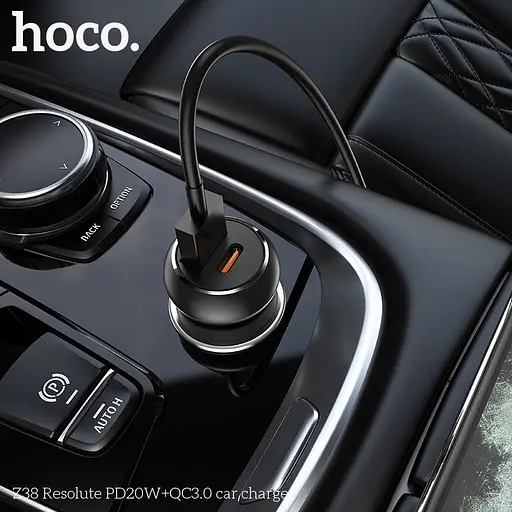 Адаптер автомобильный HOCO Resolute car charger Z38 1USB/1Type-C, QC/PD, 3A, 38W - фото 5