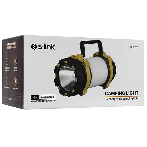 Ліхтар аккумуляторный S-link SL-F261 5WLed+40 SMD+20 Red Led 3000mAh USB+Powerbank Чорний - фото 5