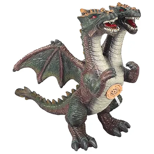 Фигурка Dino Toys Дракон с двумя головами со звуком зелёный 518A (Q9899-518A) - фото 1