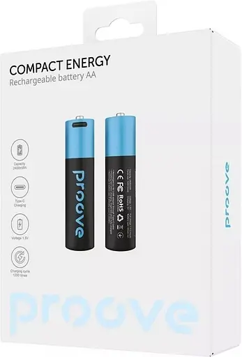 Акумуляторні батарейки Proove Compact Energy AA 2 pcs black RBCE26010008 - фото 2