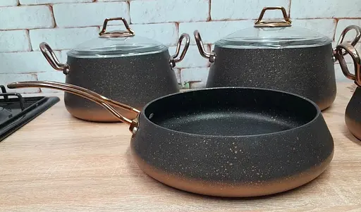 Набір каструль O.M.S. Collection 3041 з гранітно-мармуровим покриттям Мідний (Туреччина) - фото 6