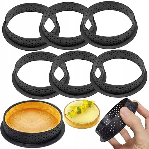 Комплект із 6 круглих форм для тартів з перфорованим краєм, Kitchen Master 87527 - фото 1