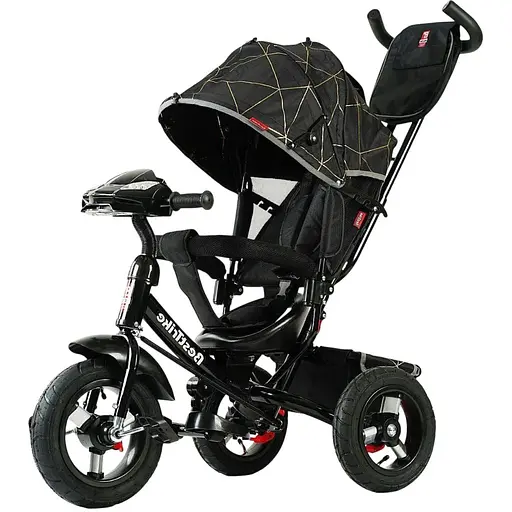 Трехколесный велосипед Best Trike 3390-31-025 с надувными колесами фарой USB и черным пультом.
