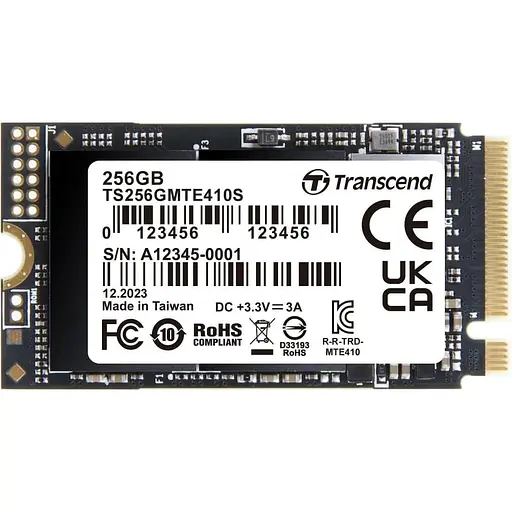 Накопичувач SSD Transcend m.2 NVMe 256GB 2242 PCIe 4.0x4 3D TLC DRAM-less (TS256GMTE410S) (TS256GMTE410S_) - фото 1