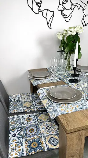 Комплект Дорожка водоотталкивающая Витраж плитка синяя 300х40 см 4 шт. - фото 5