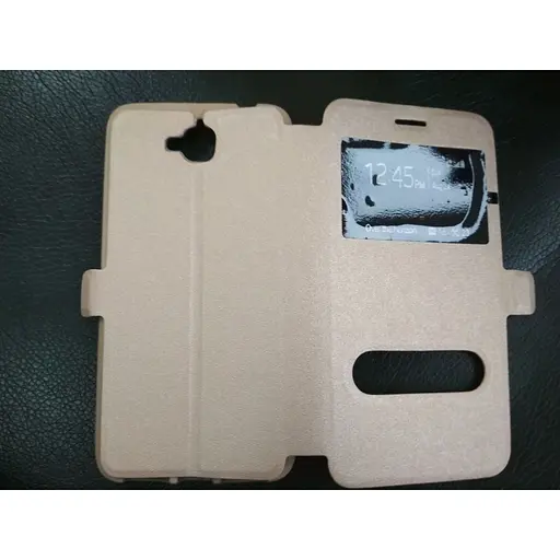 Чохол-книжка Meizu M5s 2 вікна обкладинка підставка золотиста - фото 3