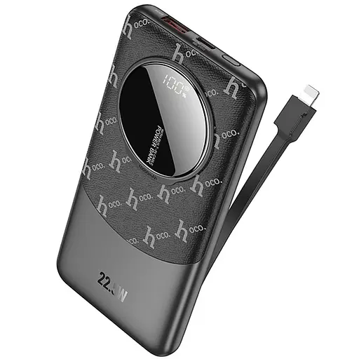 Портативний ЗП Power Bank Hoco Q29 Nobility 22.5W+PD20W + Lightning 10000 mAh Black - фото 2