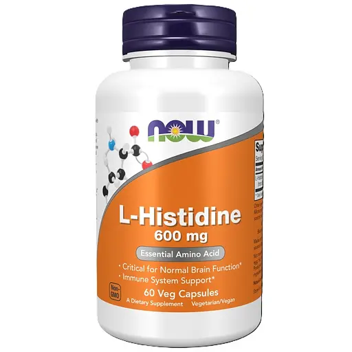 L-гистидин 600 мг L-Histidine Now Foods 60 вегетарианских капсул