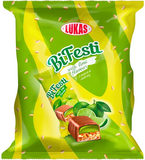 Конфеты Lukas BiFesti глазированные грильяжно-желейные со вкусом лайма 1 кг - фото 2