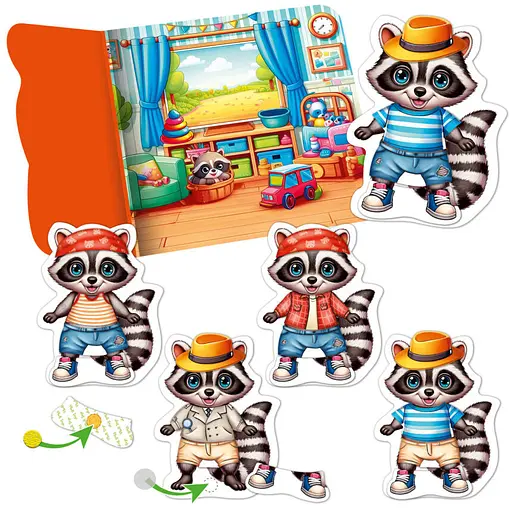 Игра развивающая с липучками "Енотик" VT1320-02, 9 элементов одежды - фото 2