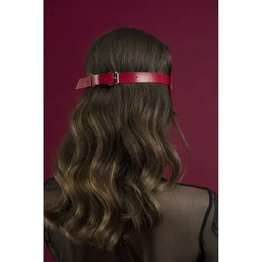 Маска кішечки Feral Feelings - Kitten Mask, натуральна шкіра, червона - фото 4