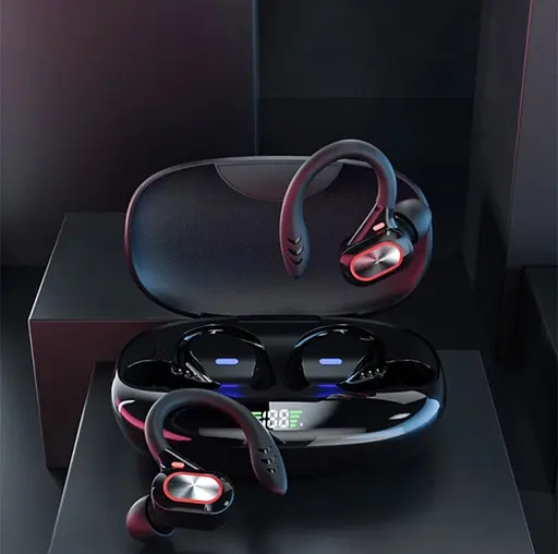 Наушники беспроводные спортивные TWS S730 с креплением за ухо Black (17630) - фото 4