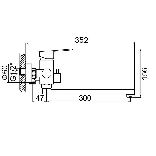 Смеситель для ванны Wezer EKO7-01 сатин Хром матовый - фото 3