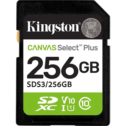 Карта памяти Kingston SDXC Canvas Select Plus 256GB Class 10 UHS-I V10 A1 SDS3/256GB [144829]