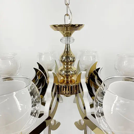 Люстра со светодиодным золотым корпусом и 8 двойных плафонов Line F | Ст. 81181/8 GD - фото 3