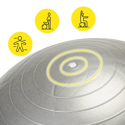 Мяч для фитнеса (фитбол) Cornix 55 см полумассажный Anti-Burst Silver XR-0463 - фото 2