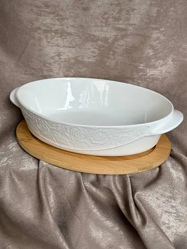 Блюдо для запікання з кришкою Lefard 944-063 керамічне блюдо Білий - фото 4