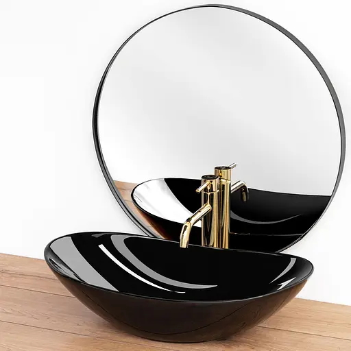 Умивальник Rea Royal 60 black накладний чорний REA-U0445, Чорний - фото 3