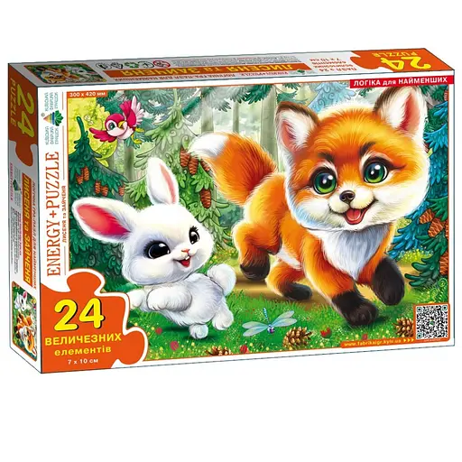 Дитячий пазл Лисеня та Зайченя Енергія Плюс 88342, 24 великих елемента